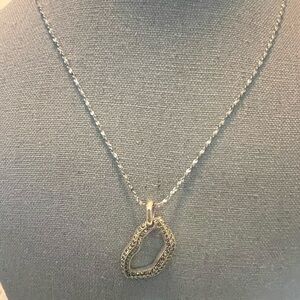 Sparkly Marcasite Lips Sterling Silver Pendant Statement Necklace